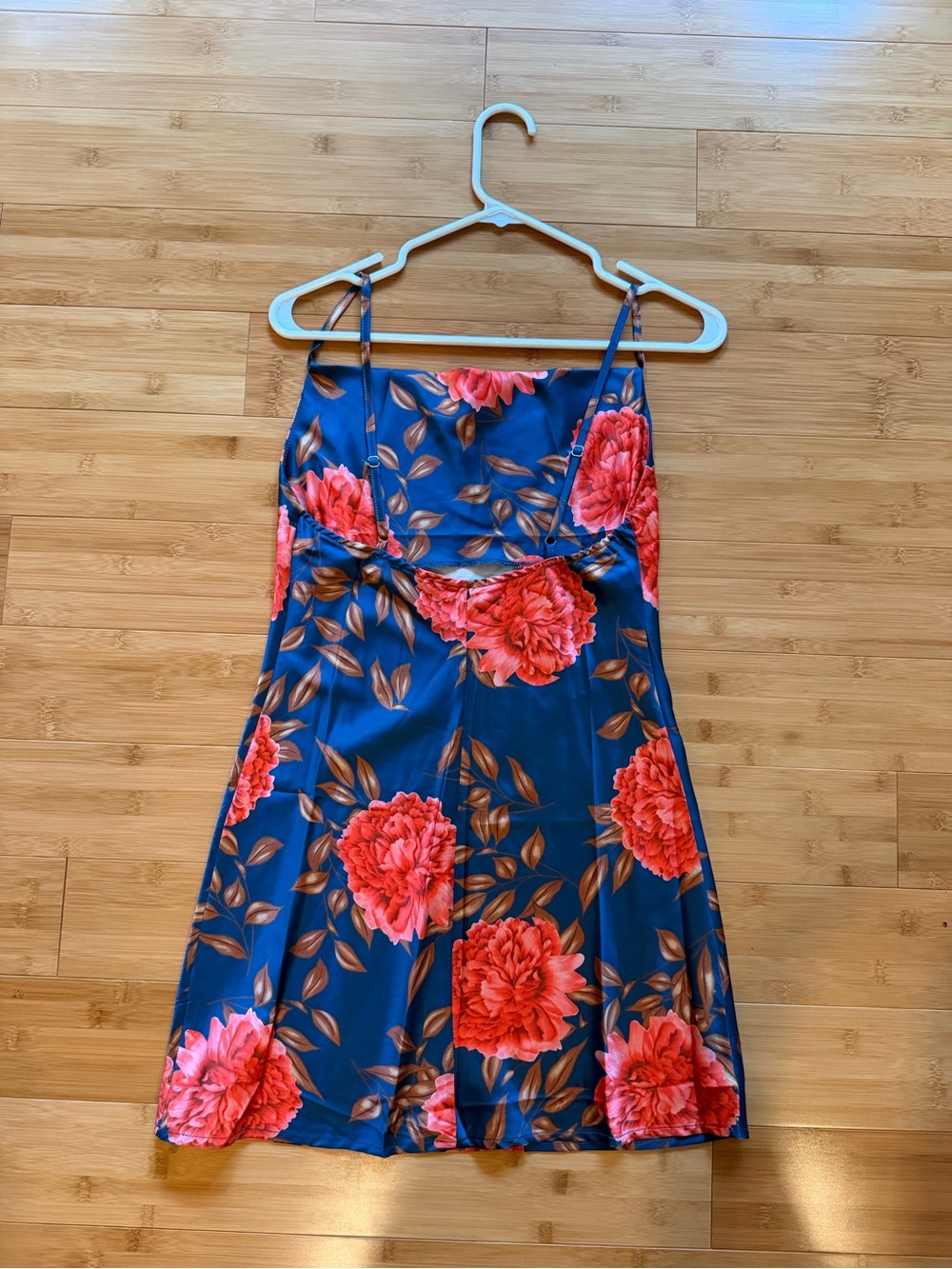 Floral Mini Dress - Blue, Red & Rust - Picture 6 of 8